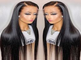 360 Transparent Lace Front Human Hair Wigs Brazilian Straight Glueless 13x4 Lace Frontal Wig for Black Women Preplucked7564993
