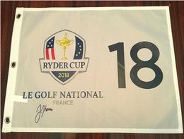 Justin Thomas 2018 Ryder Cup collection signed signatured Autographed open Masters glof pin flag1700150