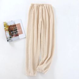 Couple Autumn and Winter Coral Fleece Pajama Pants Thickened Thermal Home Wear Loose Warm Pants Flannel Trousers Home