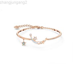 2024 Designer Swarovskis Jewelry Shi Jia 1 1 Original Template Starry Night Honey Language Bracelet Female Swallow Element Crystal Star Moon Bracelet