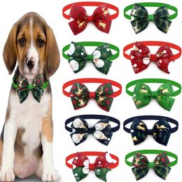 Dog Apparel 50pcs Christmas Pet Cat Bow Ties Adjustable Holiday Tie Collar Grooming Supplies For Small Dogs