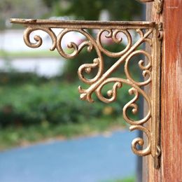 Decorative Plates Triangle Frame Bronze Cast Iron Flower-shaped Right-angle Support Shelf Wrought Partition