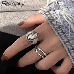 Cluster Rings Evimi INS Fashion 925 Silver Colour Finger For Women Creative Vintage Handmade Geometric Elegant Party Jewellery Gifts