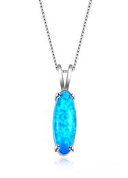 Weddings Jewellery LuckyShine 1Pcs Gorgeous Style Fine Blue Oval Genuine Opal Gemstone Silver Fashion Women Charm Necklace Pendant4131993