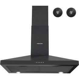 Combos Black Range Hood,Ducted/Ductless Range Hood Wall Mount Kitchen Vent Hood, Push Button, LED Light, Stainless Steel Stove Hoods