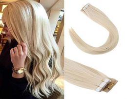 PU Tape In Hair Extensions Seamless Skin Weft Human Hair Women Straight Fashion Style 1424 inches 20pcs2639859