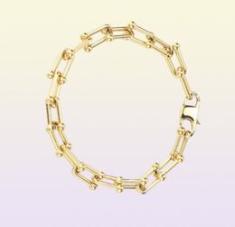 Link Chain Stainless Steel Hip Hop Unique U Link Gold Bracelet Street Dance Fashion Statement Jewerly Gift For Men Women50646158705645