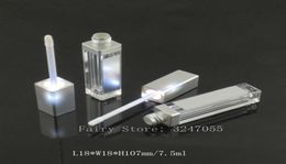 103050pcs 75ml Empty Makeup DIY Lip Gloss Bottle Blacksilver Square Lipgloss Tube with LED Light Mirror Labial Glair Bottle1415116