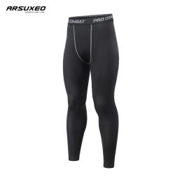Tights ARSUXEO Men Running Compression Tights Pant Quick Dry Gym Fitness Workout Training Jogging Sports Leggings Elastic Waist Trouser