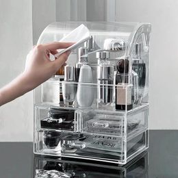 Storage Boxes Desktop Makeup Organizer Cosmetic Box Drawer Type Holder Transparent Waterproof And Dustproof Skincare Jewelry Case