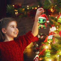 Decorative Figurines 2D Cartoon Cute Dragon Christmas Acrylic Ornament Tree Decoration Pendant Ornaments Car Holiday