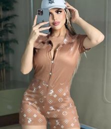 Fashion Plaid Floral Printed Playsuit Wild Casual Jumpsuits Slim Short Sleeve Turn-down Collar Buttons Down Overalls Rompers For Women