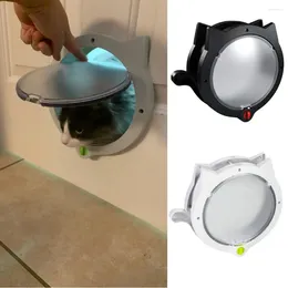 Cat Carriers Free Access Intelligent Control Pet Supplies Ear Shape Cat/Dog Door Flap Doors Gate 4 Way Locking