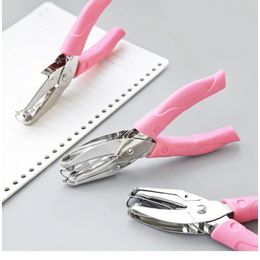 Hand Held Paper Hole Punch DIY Loose-leaf Paper Cutter Single Hole Puncher School Office Binding Stationery