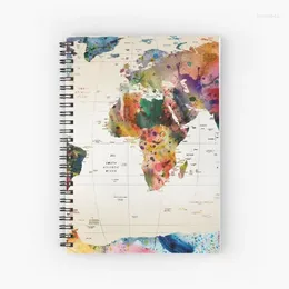 Map Cover Design Spiral Notebook Journal 120 Pages College Notebooks For Journaling Notes Study School Work Boys Grils Gifts