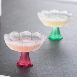 Wine Glasses Creative Colourful Glazed Goblets Goblet Tea Cup Chinese Vasos De Vidrio Ice Coffee Glass Cups For Kitchen Dining Bar