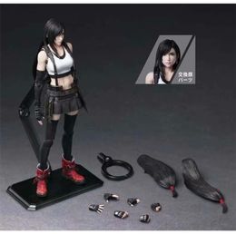 28cm Play Arts Kai Final Fantasy VII Figure Tifa Lockhart PVC Action Figure Movable Joint Tifa Lockhart Collect Toys And Gifts Y121224125