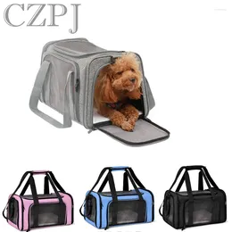 Cat Carriers 2024 Portable Breathable Large Capacity Dog Food Carrier Pet Travel Duffel Bag With Mesh