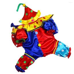 Dog Apparel Clown Shaped Garment Halloween Costumes Four-legged Clothing Hoodies Supplies Dress-Up Clothes Pajama