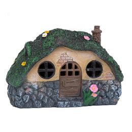 Solar Garden Statue Lights Fairy Shed Resin Decorative for Yards Lawns Yard Art Decorations Housewarming Gifts 240411