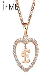 Pendant Necklaces Initial E Letter Heart Crystal CZ Pendants Women Statement Charms Gold Silver Color Collar Choker Jewelry Gift529918630