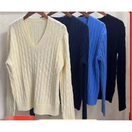 Ralp Laurens Polo Designer Sweater RL Top Quality Sweaters Loose And Lazy Sweater V-neck Long Sleeved Sweater Womens Pony Logo Long Sleeved Knitted Sweater