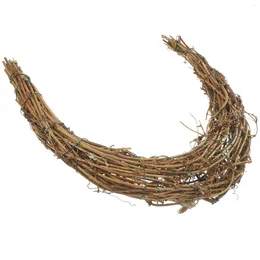 Decorative Flowers Smilax Rattan Wreath Frame Making Rings Circle Moon Shaped Hand Woven DIY Garland Vine Outdoor Christmas Decorations