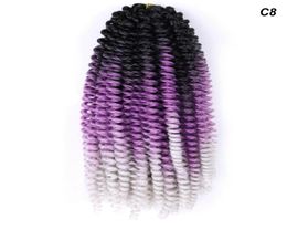 Spring Hair Crochet Braids Ombre Braiding Hair 8 inch Synthetic Hair Extensions Passion s 100gpc Fluffy Rainbow Colour 7570482