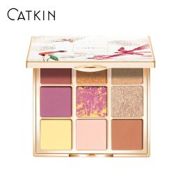 Shadow CATKIN Dreamworld Eyeshadow Palette Makeup, Matte Shimmer 9 Colors, Highly Pigmented, Creamy Texture Natural Bronze Neutral