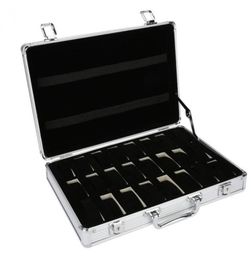 24 Grid Aluminium Suitcase Case Display Storage Box Watch Storage Box Case Watch Bracket Clock Clock264q7628980