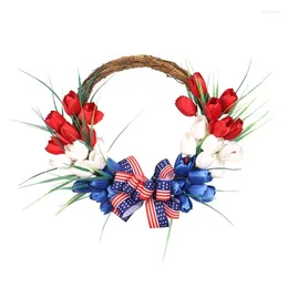 Decorative Flowers 652F Artificial Spring Wreath Flower Summer For Front Door Garden