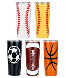 20OZ Baseball Tumbler Cups Softball Basketball Football Stainless Steel Cup Travel Car Beer Mug Vacuum Insulated Mugs 5 Styles M104503813