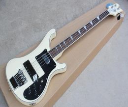 RIC 4 Strings Cream 4003 Electric Bass Guitar Black Hardware Triangle MOP Fingerboard Inlay Awesome China Guitars Special Body Bin6675119