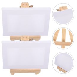 2 Sets Wooden Easel Mini Stand Easels for Painting Canvas Picture Frame Holder Travel Large