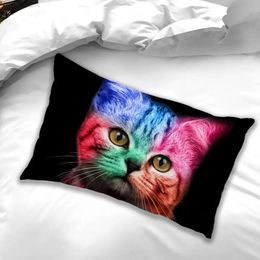 3D Cat Bedding Set for Girls Boys Cute Colourful Cat Pattern Bedspread 3 Piece Bold Colour Black Animal Duvet Cover Set