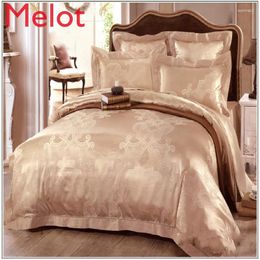 Bedding Sets Luxury Mulberry Silk Embroidery Cotton Jacquard Four Or Six-Piece Set Sheets Bed Home