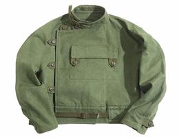 Vintage Swedish Motocycle Jacket Men039s Womens Workwear Army Green Canvas Loose Coat Slim Fit Punk Size4578932
