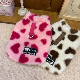 Dog Apparel Fashion Heart Coat Jacket Pet Clothes Warm Sweet Dogs Clothing Velvet Thermal Autumn Winter