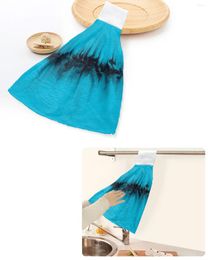 Towel Abstract Ink Blue Black Hand Towels Home Kitchen Bathroom Hanging Dishcloths Loops Quick Dry Soft Absorbent