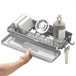 Kitchen Storage Sink Sponge Holder Self Draining Rack Wall Mounted Towel Tray For Bathroom Home Supplies