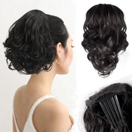 2024 NEW women's medium-long curly ponytails cute stylish wave hair Clip-in ponytail synthetic hair extensions