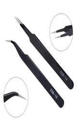 DIYWORK ESD14 ESD15 antistatic bending straight tip tweezers precision welding tweezers set electronic ESD tool4782456