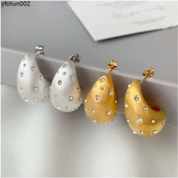 Matte Artistic Water Drop Earrings Metal Comma Fashionable and Minimalist Items 99xp