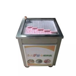 Makers Electric Fried Ice Cream Roll Making Machine Stainless Steel Square Pan Thailand Frying Fruit Yoghourt Ice Cream Machine
