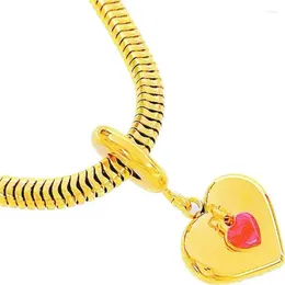 Link Bracelets Fine Jewellery Heart-shaped Diy Bead Accessories Gemstone Designer Pendant Charms For Making Stainless Steel