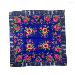 Scarves 70 70cm Russian National Square Scarf Luxury Floral Print Bandana Headband Babushka Handkerchief Head Wraps