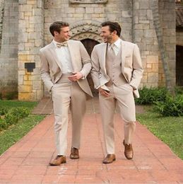 Champagne Groom Tuxedos Groomsman Suit Italian Style ThreePiece Wedding Prom Party Suits for Men Bridegroom Suit Custom Made6603019