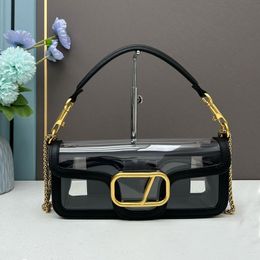 Designer handbag luxury loco dinner clutch Fashion transparent womens shoulder bags v wallet leather splicing small square bag chain crossbody purse totes