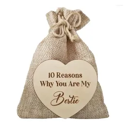 Christmas Decorations Why You Are My Friend Jute Bag Wooden Tokens Bags Portable 10 Reasons Ie For Friends Boys Girls