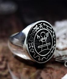 Seal of Solomon Seal Ring Magic Runes 316L Stainless Steel Signet Rings Pagan Amulet Jewellery Size 8137379898